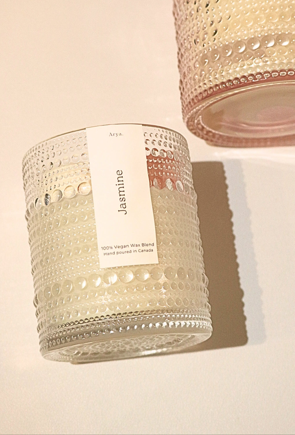 Arya Floral Candle in Jasmine | Scented Coconut and Soy Wax Blend 10 oz