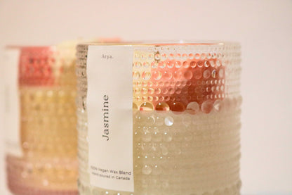 Arya Floral Candle in Jasmine | Scented Coconut and Soy Wax Blend 10 oz