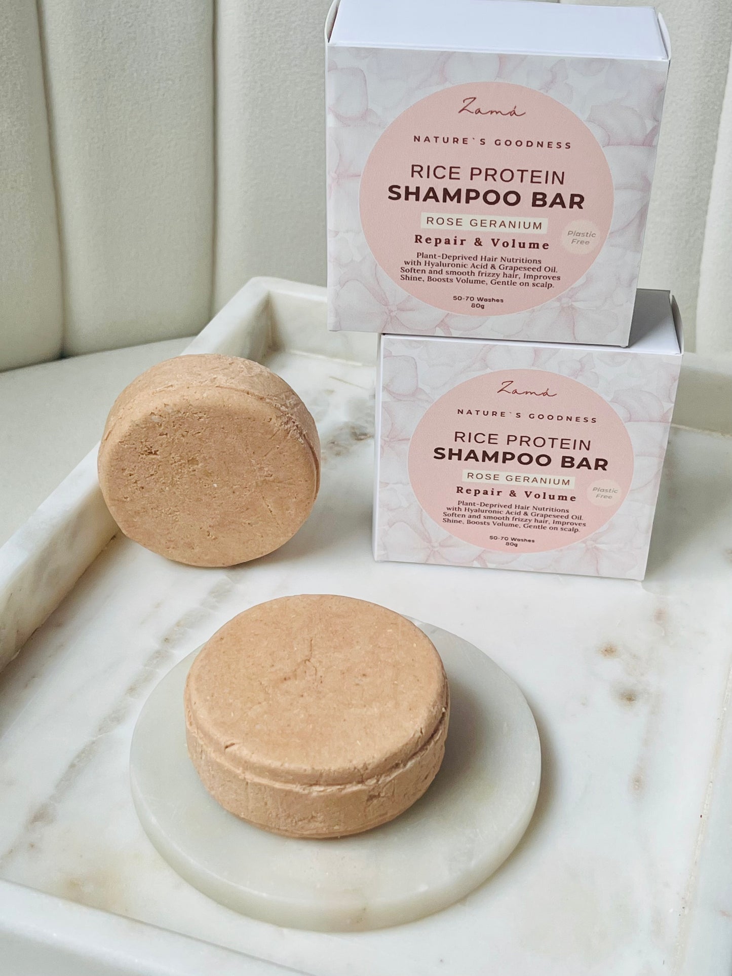 Zama living rice protein shampoo bar