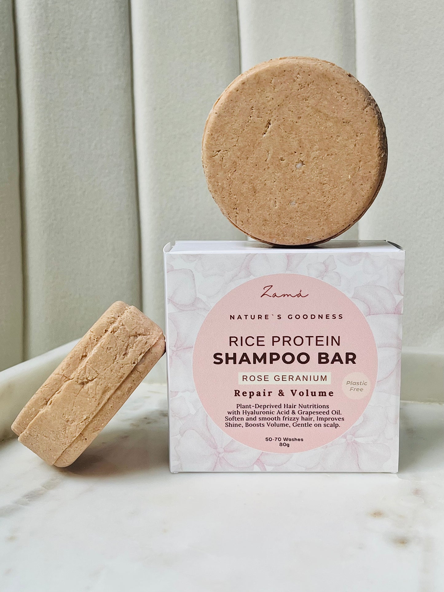 Rice protein shampoo bar